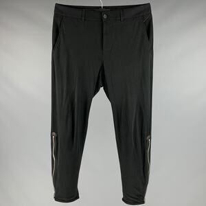 ALEXANDER MCQUEEN Size 32 Black Cotton Cashmere Zip Fly Dress Pants